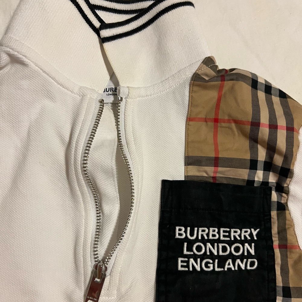 Burberry White Zip-Up Jacket